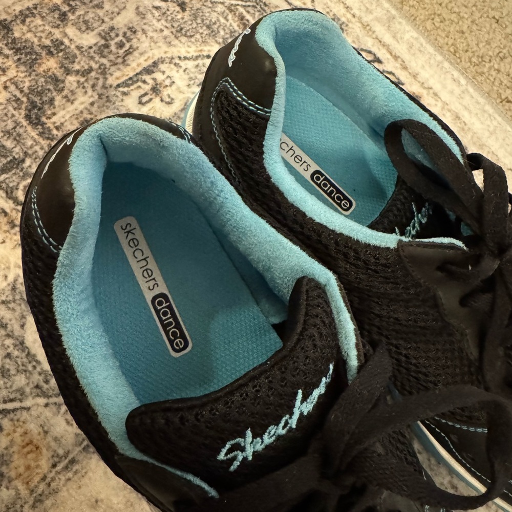 Skechers Black and Teal Dance Zumba Shoes - Picture 4 of 6